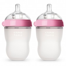 Comotomo Kit Mamadeira Copo Infantil Rosa 236ml (Contém 2)